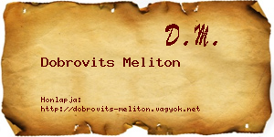 Dobrovits Meliton névjegykártya